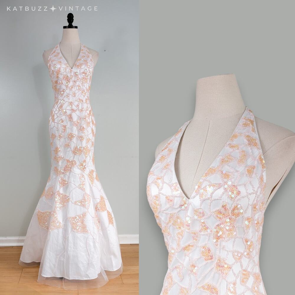 Cassandra Stone Prom Dress Maxi Gown 4 Pink Fairy Princess Mermaid Bead Halter